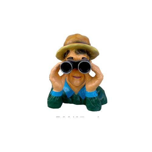 Colorful decorative figure of a man with a binoculars bust 37cm