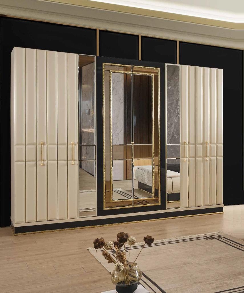 Luxus Kleiderschrank 6 türiger Schrank Schränke Schlafzimmer Möbel 278cm Luxus Kleiderschrank 6 türiger Schrank Schränke Schlafzimmer Möbel 278cm