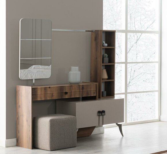 Modern Bedroom Wooden Dressing Table With Mirror Designer Luxury Furniture