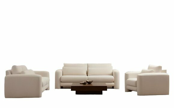 Luxurious white sofa set designer living room textile couches 3pcs set