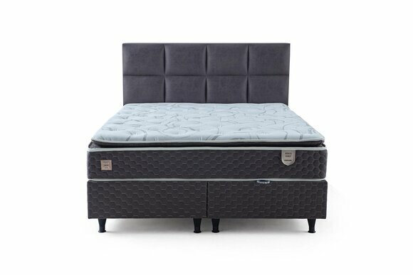Large Grey Double Bed Bedroom Luxury Furniture Stylish Bed Frame