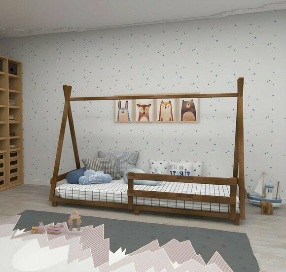 Sturdy Brown Kids Room Bed Luxurious Bed Frame Large Beds