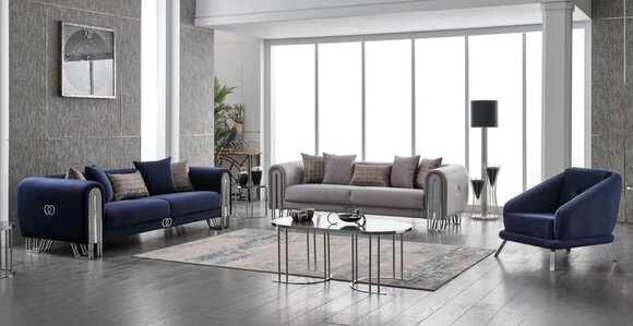 Luxury set 3 pieces living room textile style modern sofa set 3+3+1 designer