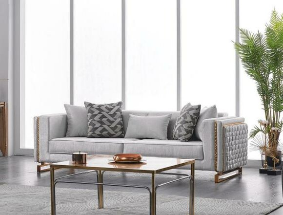 Three-seater sofa 3-seater couch 245 cm furniture upholstered sofa textile fabric