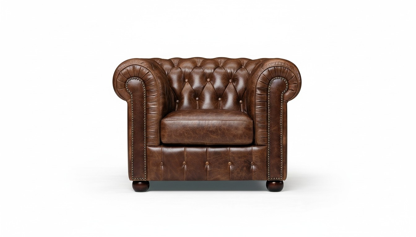 100% Full Leather Antique Style Leather Sofa Couch Upholstery 1 Seater New Armchair Sofas