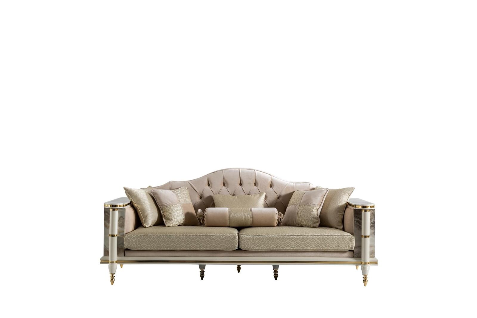 Sofa 3 seater beige furniture living room Chesterfield Luxury Design New