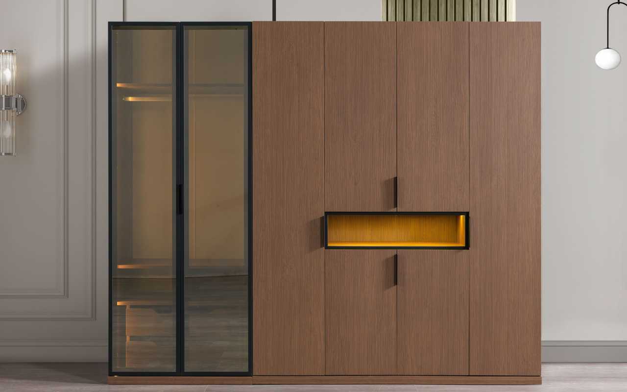 High Quality Wardrobe Exclusive Bedroom Furniture LED Cabinets