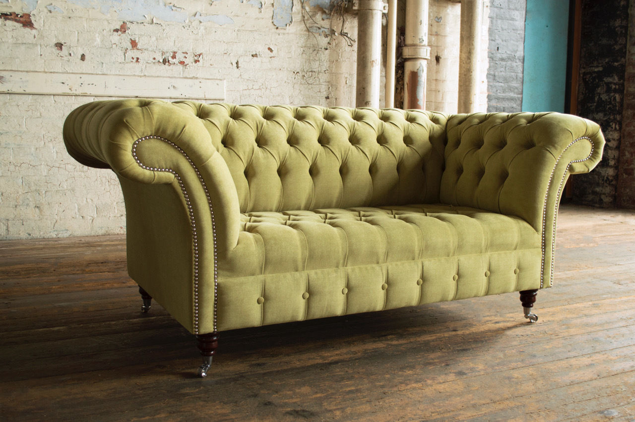 Design upholstery couch roll sofa seat textile fabric set Chesterfield new