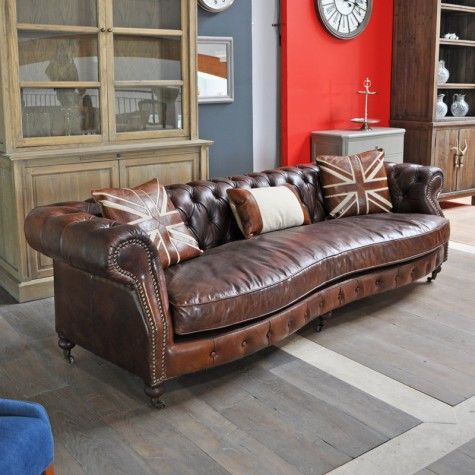 Chesterfield Sofa XXL 4-Seater Classic Brown Faux Leather Couch Soft Pad Comfortable New