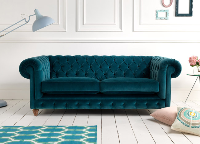 Chesterfield design upholstery luxury seat sofa couch leather textile 3 seater new H5