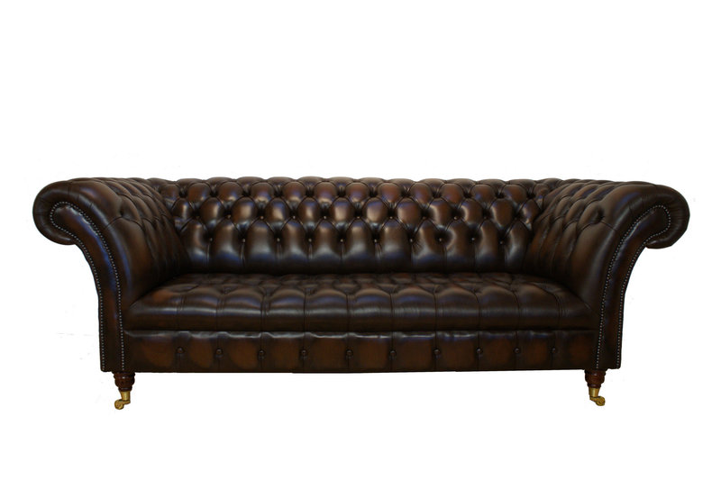 Premium Chesterfield Sofa 3-Seater Dark Brown Faux Leather Upholstery Amazing Classic Design