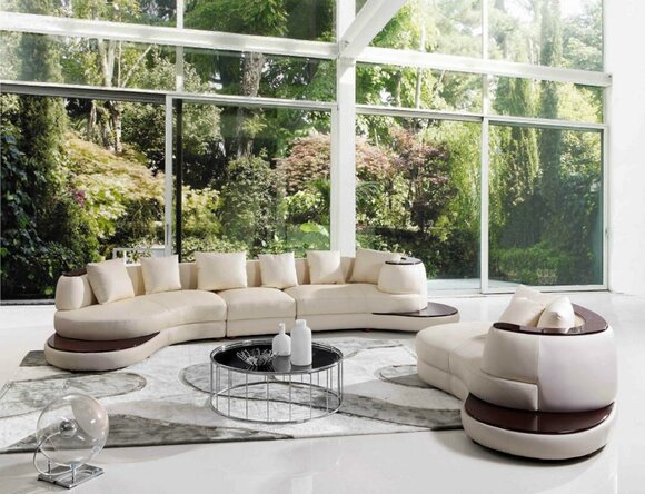 Modern Sofa Set Corner Sofa Leather Sofa Couch Cushion Round Island Living Landscape