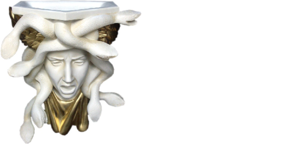 Decorative wall vase in antique greek medusa vase style made of acrylic, model - 6310