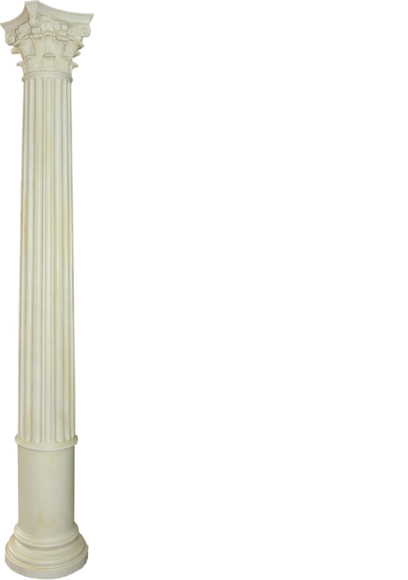 Decorative high column in antique roman corinthian column style, 275cm height