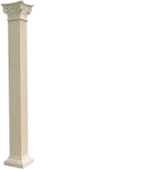 Decorative high column in antique greek corinthian column style, 300cm height