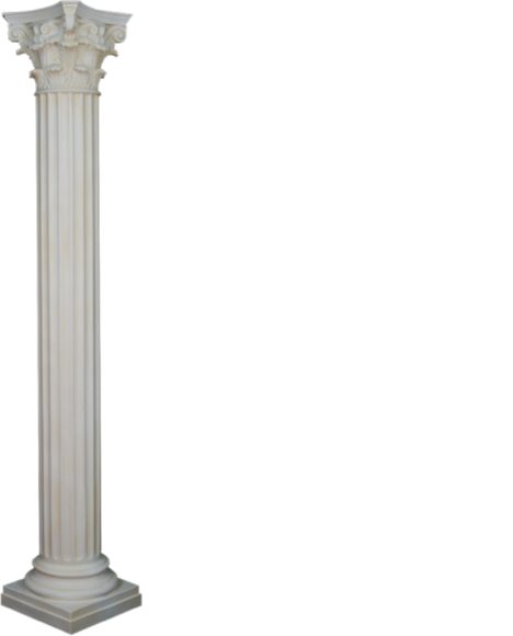 Decorative high column furniture in antique greek corinthian column style, 224 cm height