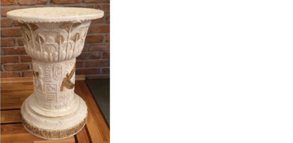 Decorative floor stand in ancient egypt furniture style with hieroglyphs, 74 cm height model - 1047