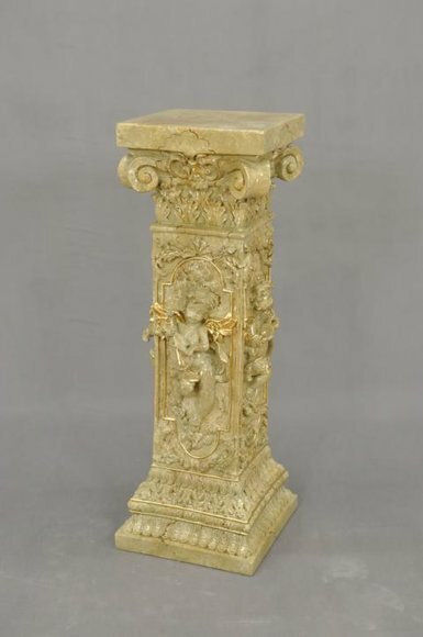 Design antique roman style column with cupids cutout decoration furniture