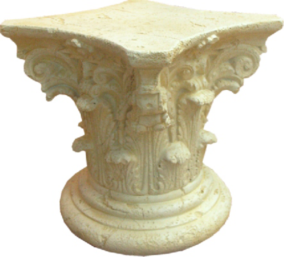 Decorative floor stand in antique greek corinthian column style with natural obsolescence imitation 50,5 cm height, model - 1630