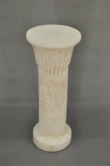 Flower stand in antique greek style column design with hieroglyphs, model - 1056