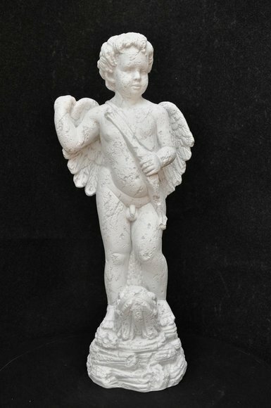 Antique roman style angel amore sculpture deco-figure made of acrylic/stucco 75cm