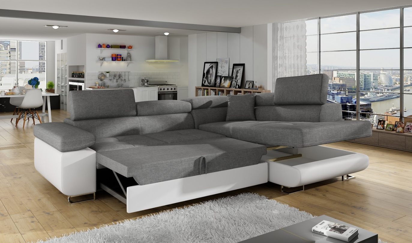 Classic Design Corner Sofa Couches Bed Function Couch Upholstery Textile Sofas