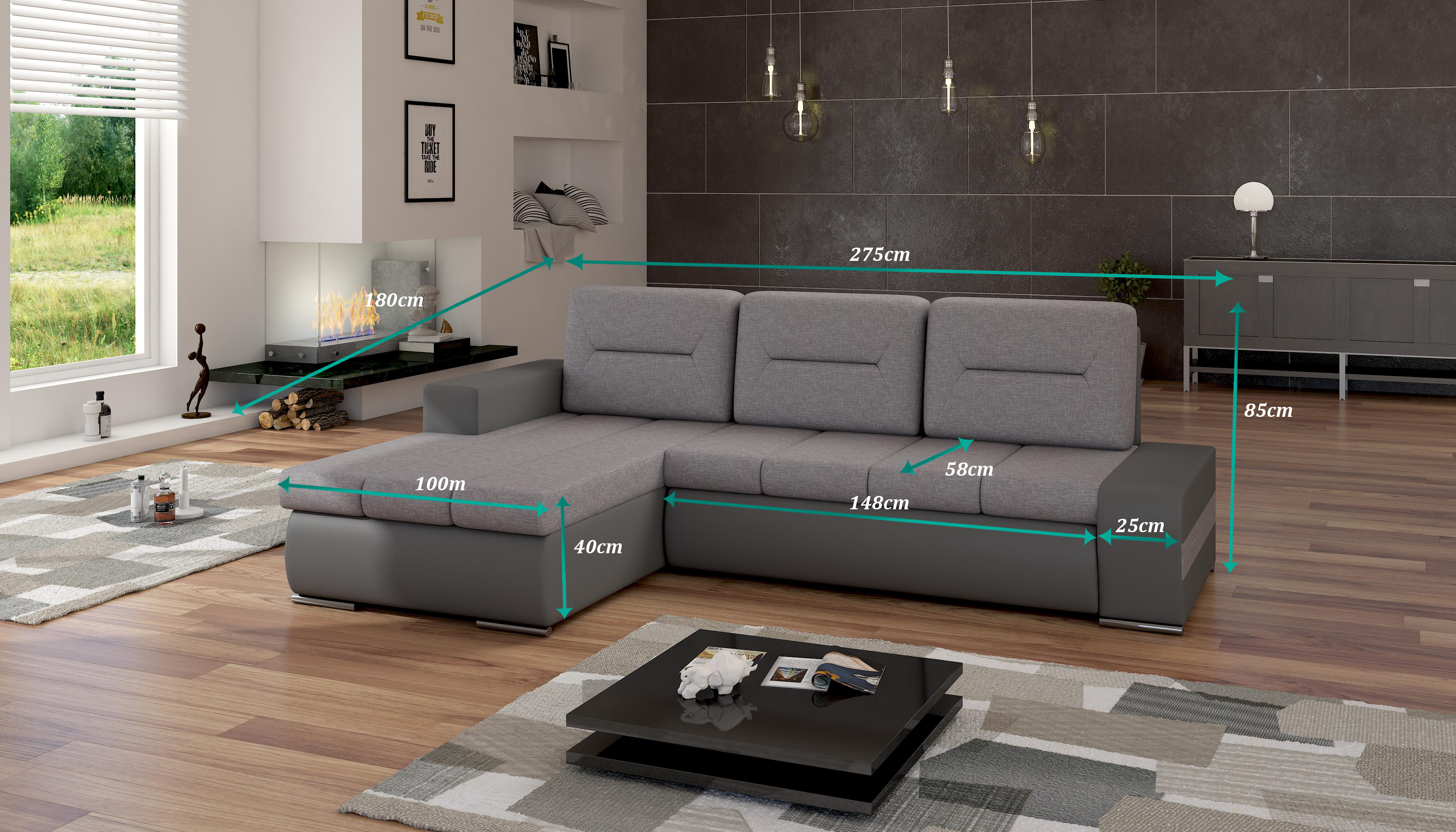 Design Corner Sofa Ottavio Bed Function Couch Living Landscape Sofas Sleep Sofa New