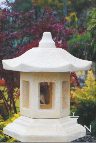 Outdoor/terrace decorative lamp sculpture made of weather-resistant cement 48cm