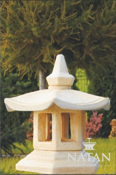 Outdoor/terrace decorative lamp patio sculpture made of weather-resistant cement 53cm