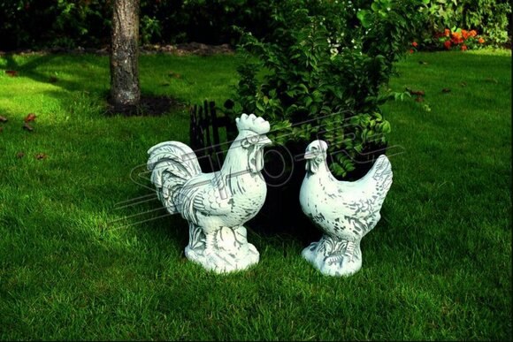 Garden Decoration Chicken Terrace Stone Figurine Deco Statue Sculpture 638 New