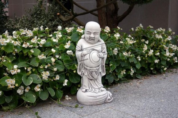 Buddha sculpture in stone look. Large sculpture for garden and living area 47cm
