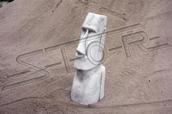 Decorative garden/outside moai figure sculpture made of weather-resistant cement 76cm height 101219