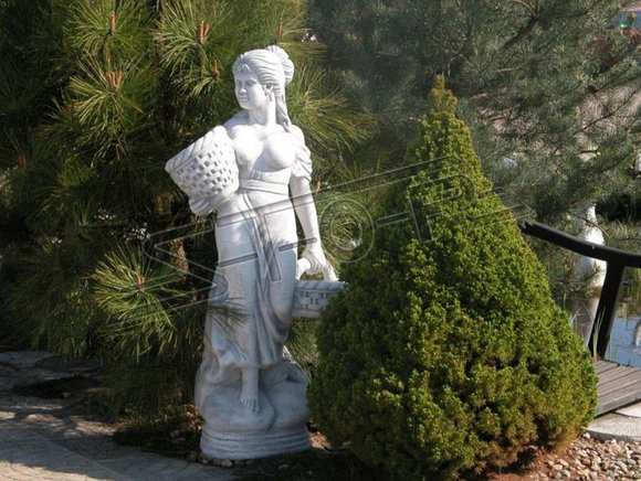Antique style figurine woman with basket garden designer figures sculpture sculptures 590