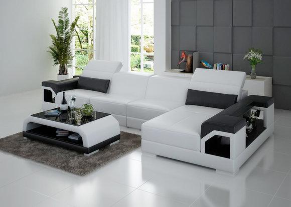 Leather sofa couch living landscape corner sofa corner set design modern sofa G8014C