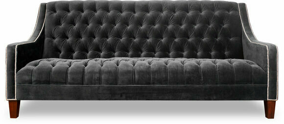 Chesterfield Sofa 3-Seater Grey Textile Unique Design Couch Comfortable Living Room Sofa New