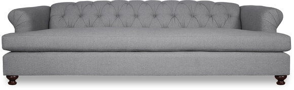 Chesterfield Sofa 3-Seater Modern Style Grey Textile Fabric Padded Comfortable Couch