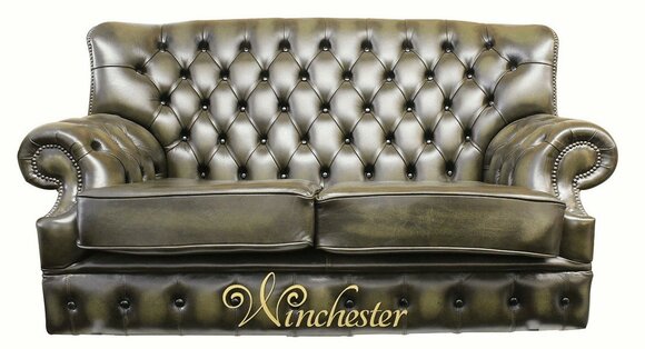 Chesterfield Sofa 2-Seater Brown Faux Leather Tall Backrest Classic Comfortable Loveseat New