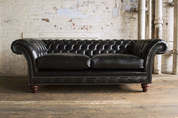 Leather sofa Chesterfield designer couches sofa upholstery 3 seater set textile