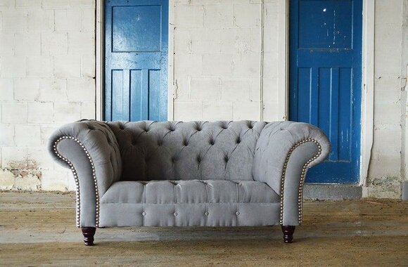 Chesterfield Textile Sofa 2 Seater Sofa Upholstery Sofas Design Luxury Fabric Sofas New