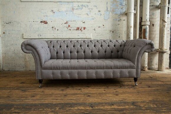 3 seater Chesterfield upholstered sofas design luxury couch sofa couches XXL fabric