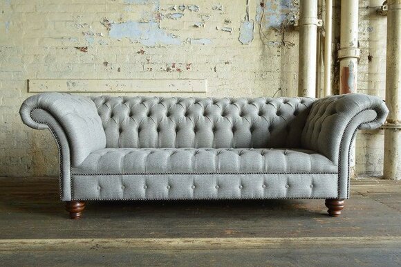 Chesterfield leather sofa couch upholstery designer 3 seater textile sofas couches New