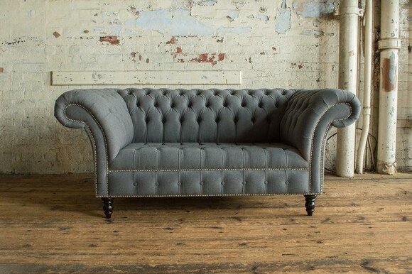 Gray designer sofa couch upholstery XXL 2 seater big sofas couches textile leather