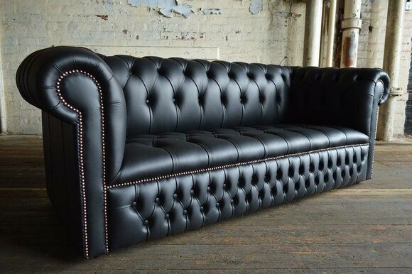 Black designer sofa couch upholstery XXL 3 seater big sofas couches leather textile