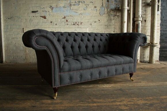Design luxury sofa 2 seater couch upholstery classic textile sofas Chesterfield