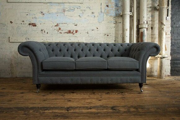 3 seater Chesterfield upholstered sofas design luxury couch sofa leather couches XXL
