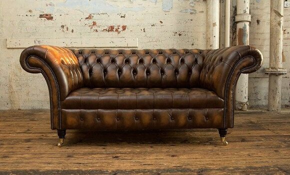 2 seater couch Chesterfield leather textile upholstery sofa couches sofas designer new