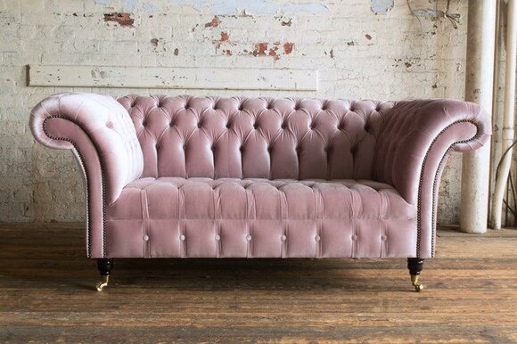 Sofa 2-seater upholstered sofas Classic sofa Chesterfield couch of the premium class
