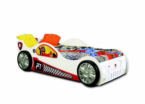 Racing Car Bed Children Furniture Sleep Room Child Wood Beds + Mattress New