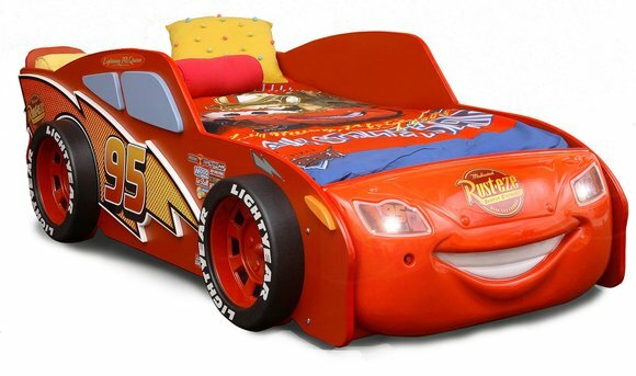 Racing Car Bed with Mattress Cot in Red Car Bed McQueen Disney Cars