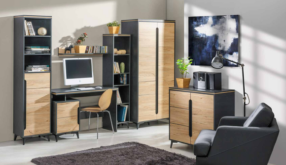 Modern office room set, office furniture, complete set of furniture, table, cupboard, 6 pieces